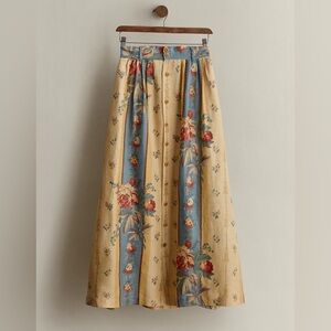 Ralph Lauren Country Vintage Floral Linen Maxi Skirt Sz 4